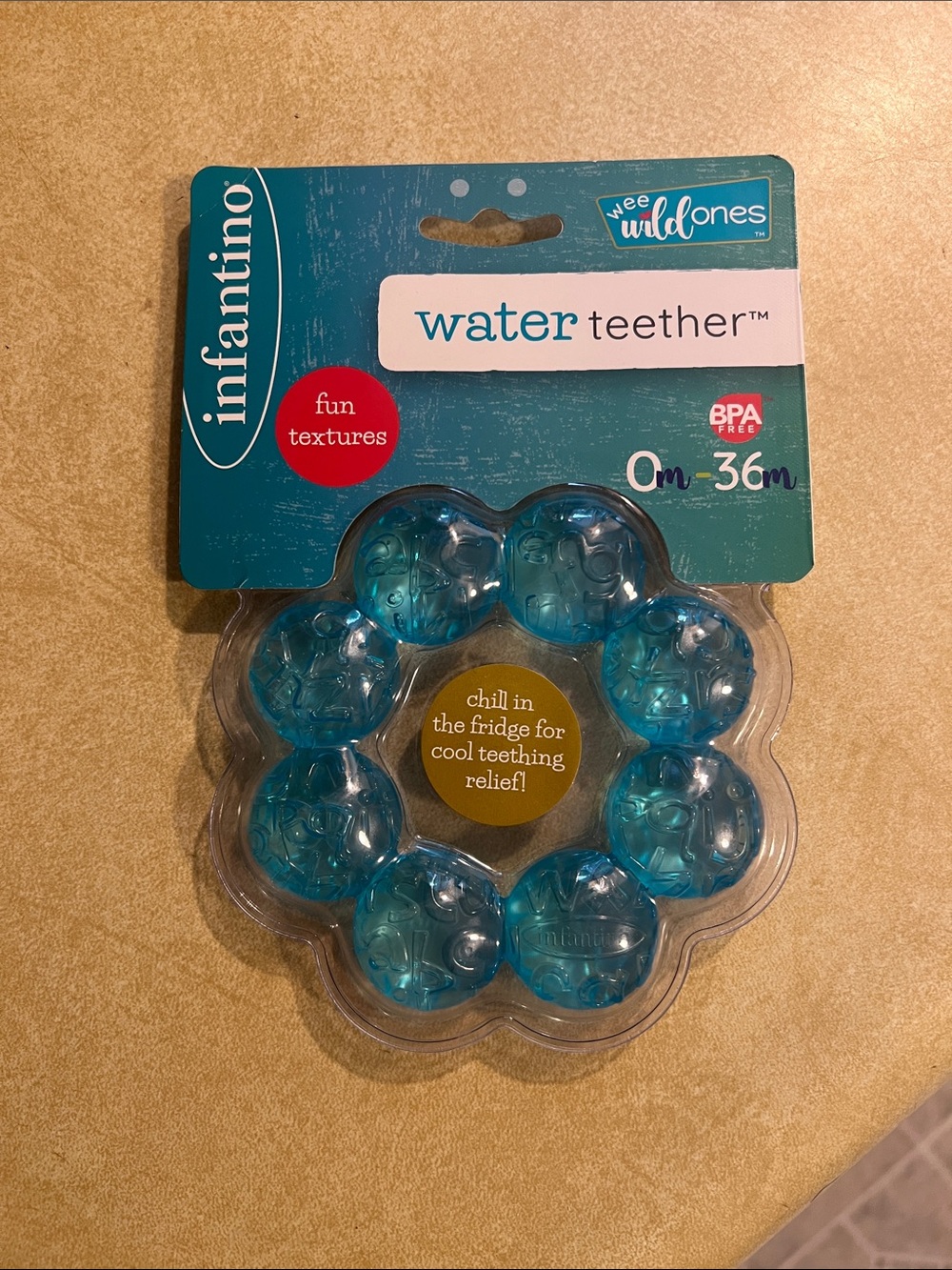 Infantino Blue Ring Water Teether with Textured Nodes